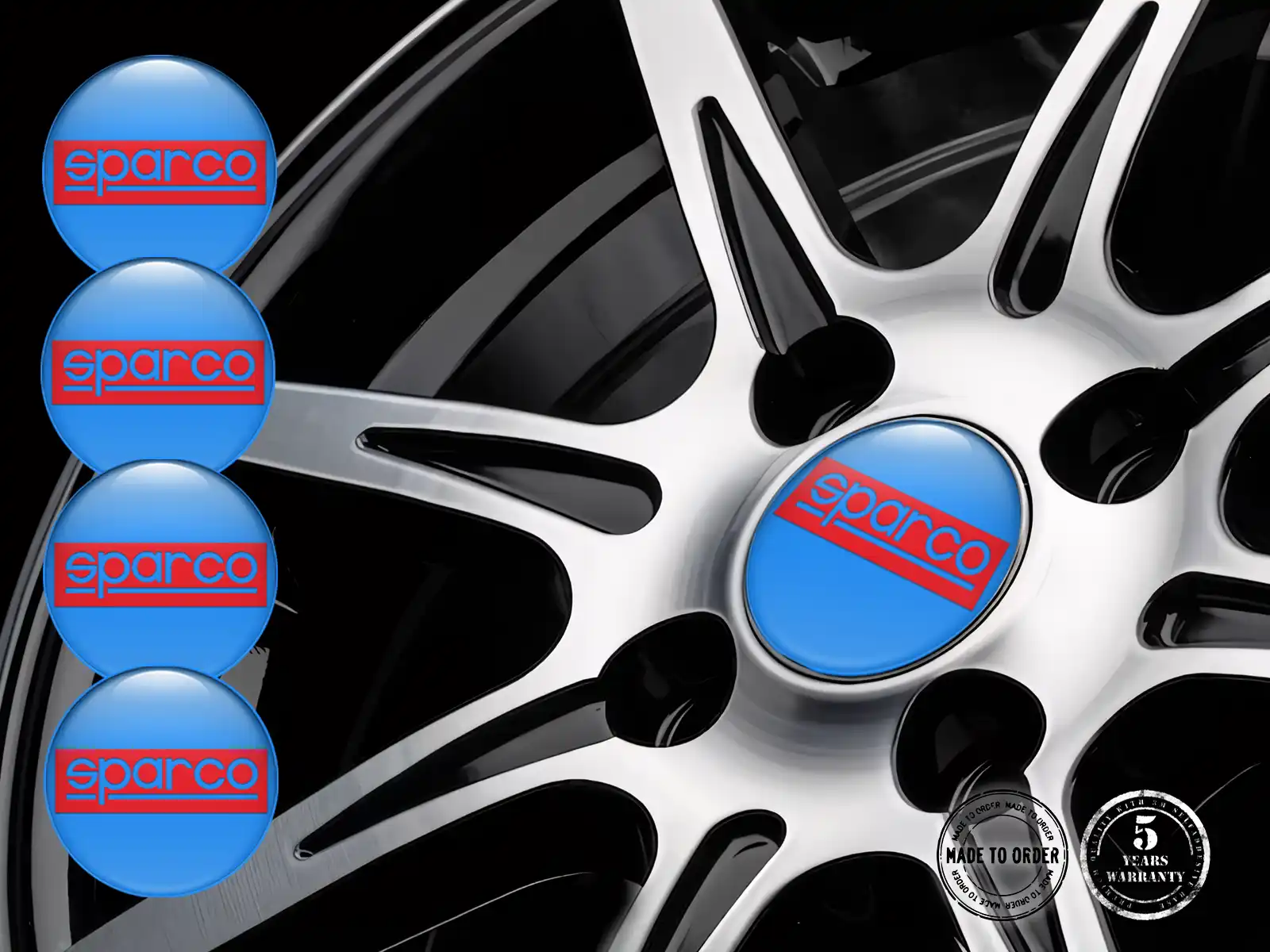 Sparco Gewölbte Plaketten Logo Stilvolle Radsticker